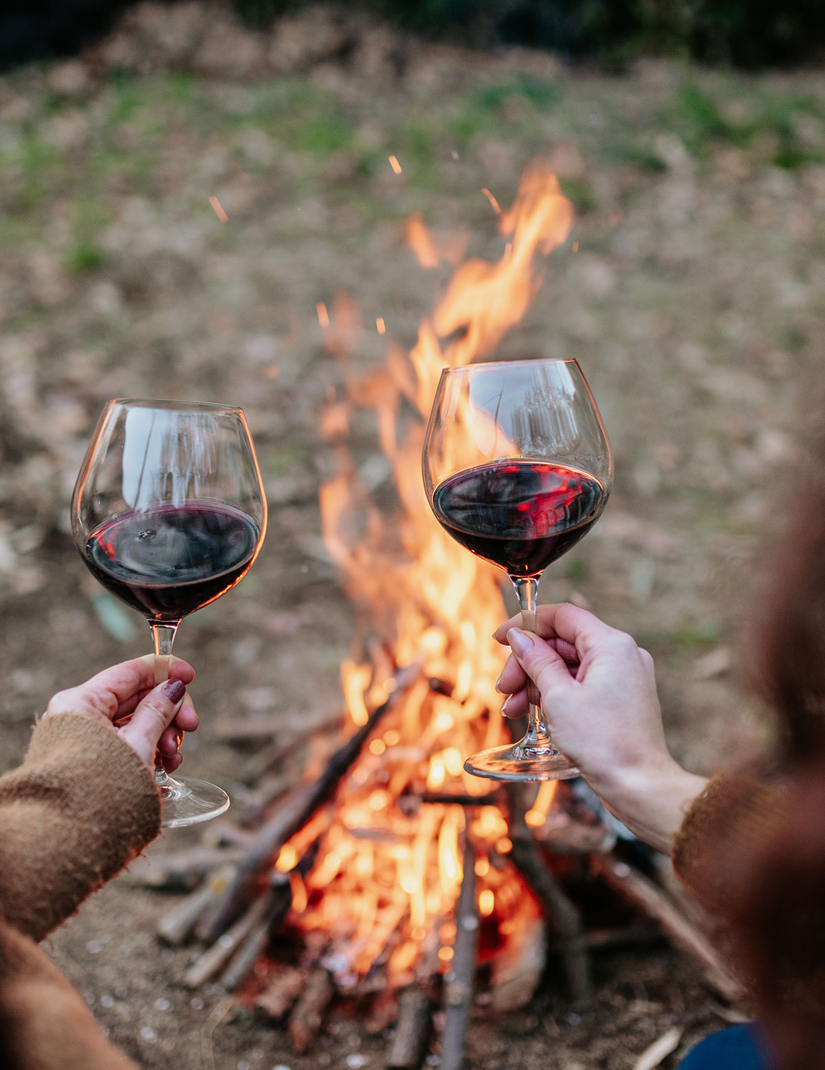Campfire and Wine at Lake Winnipeg